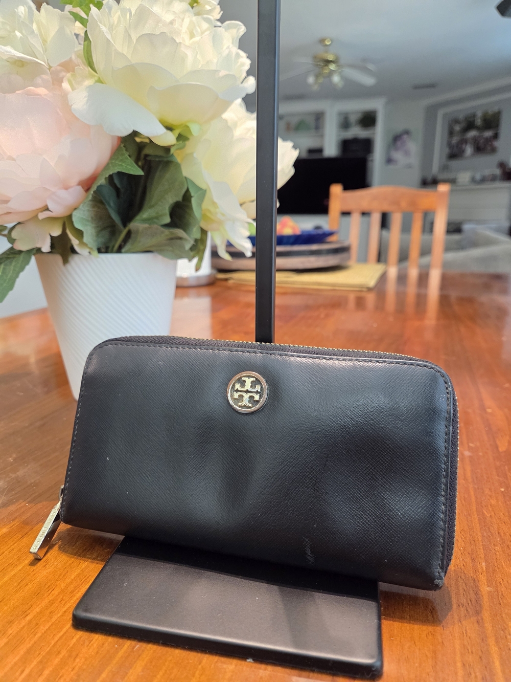 Tory Burch Black Zip-Around Wallet